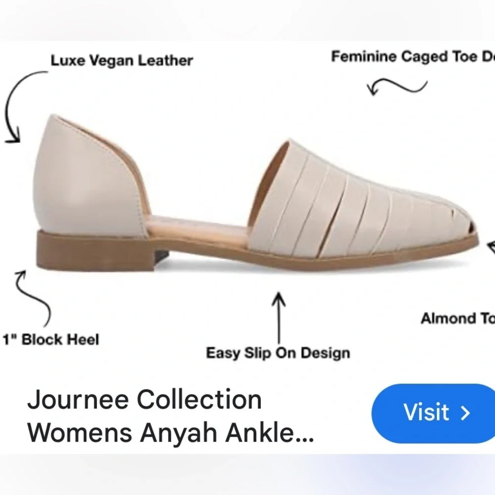 These are faux leather, white, size 10 women's Journee Collection sandal.​ - Picture 10 of 12